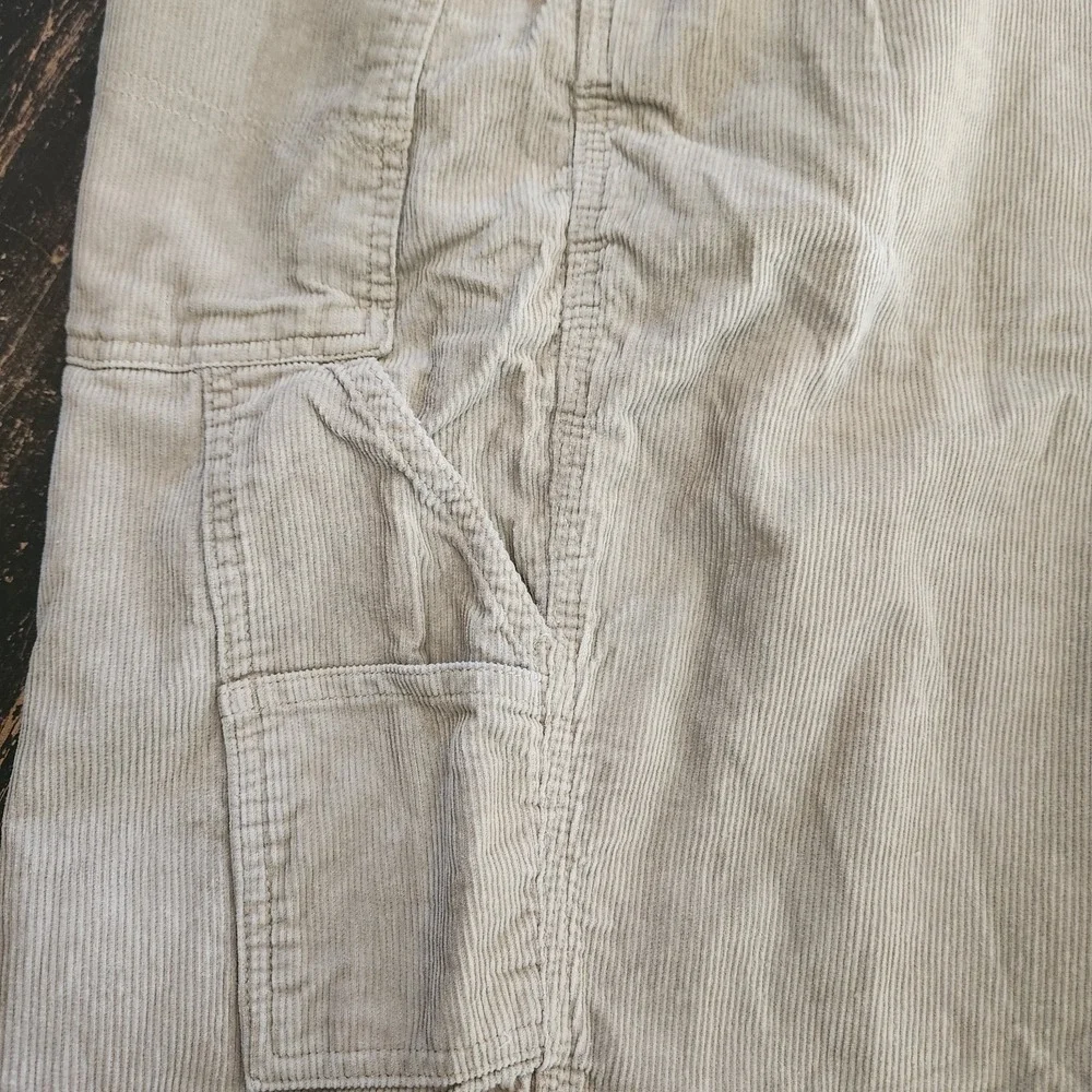 Vintage Y2K Corduroy Cargo Pants Men 36x32  Baggy Loose Relaxed Skate Surf Beige